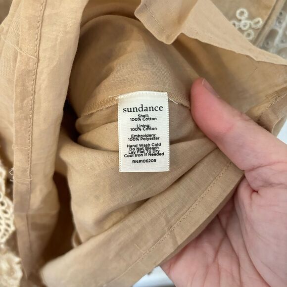 Sundance Women Royal beauty bell sleeve eyelet 3/4 sleeve dress 100% cotton sz 6 - Picture 2 of 12